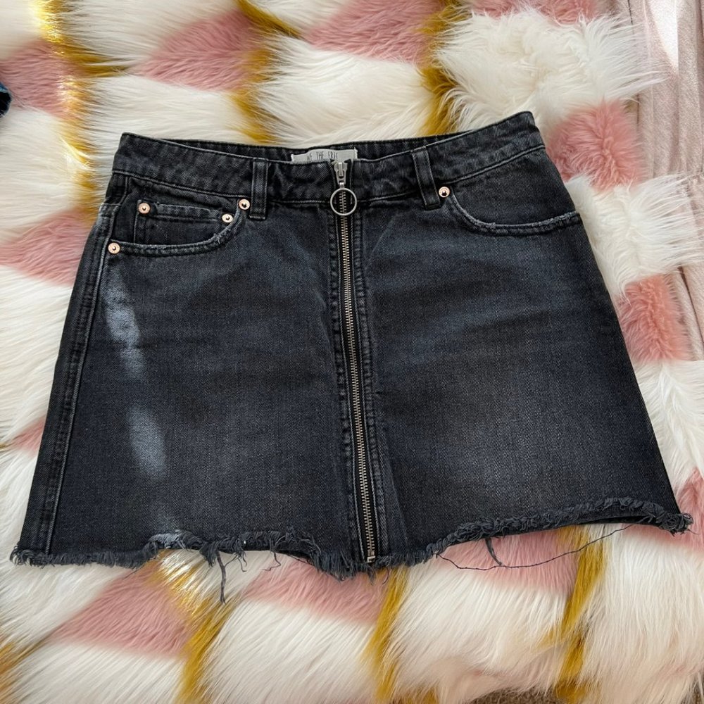 High Waisted Denim Skirt